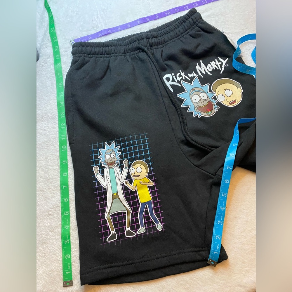 Rick & Morty Adult Swim Men’s Sz S Black Fleece Shorts Rue21 NWT $29.99 - Picture 6 of 7